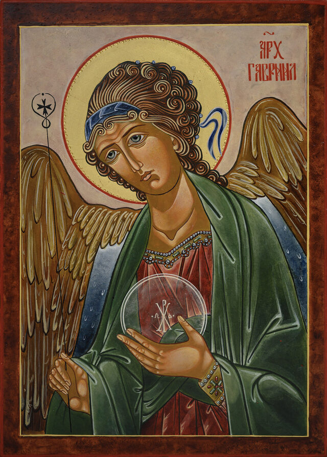 Archangel Gabriel — the whole icon, frontal reproduction