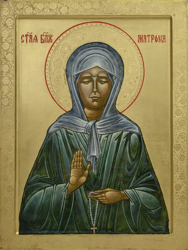 Matrona of Moscow — the whole icon, frontal reproduction