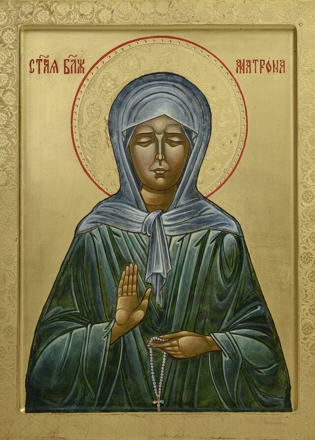 Matrona of Moscow — the whole icon, frontal reproduction